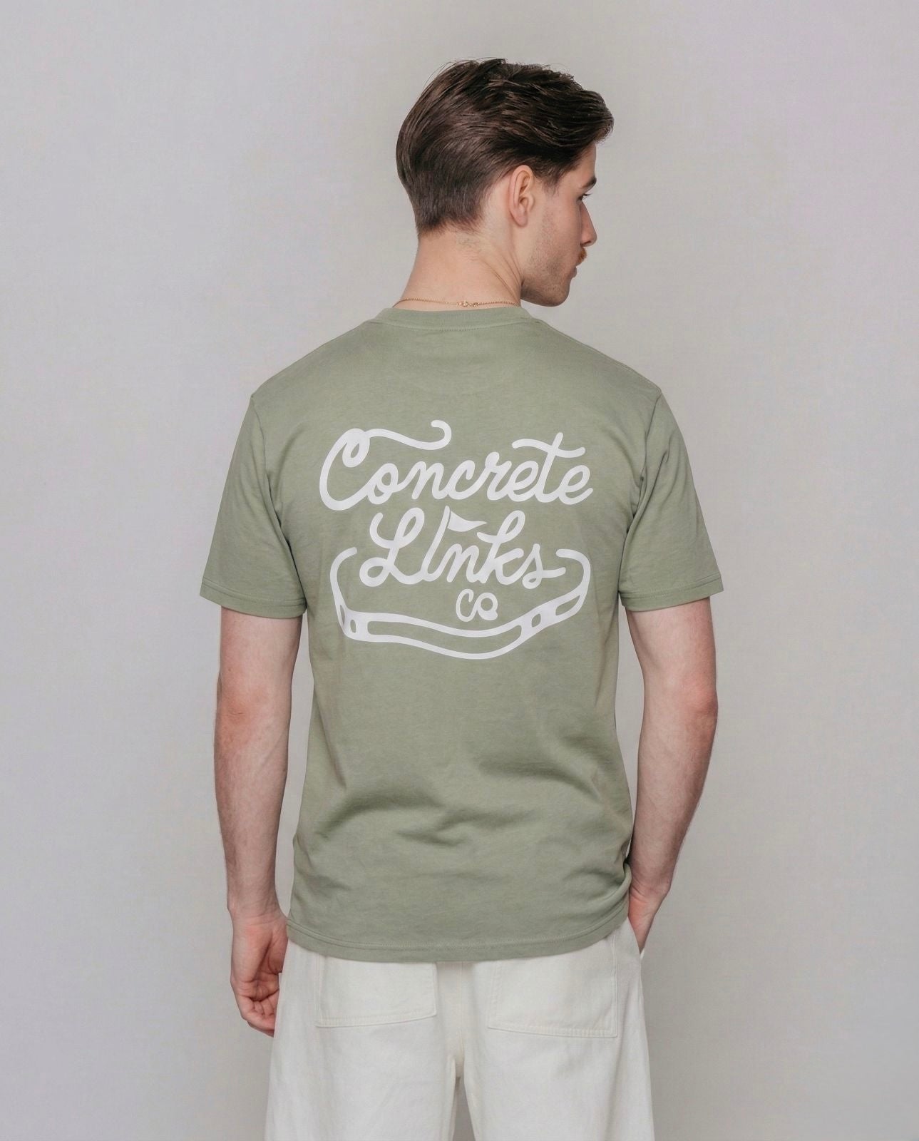 "For The Grind" Pistachio and Ecru Short Sleeve Tee