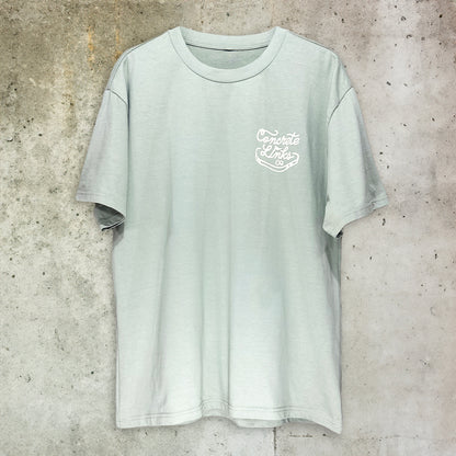 The Concrete Links Co "Classic Logo" Tee in Sage & Cream.