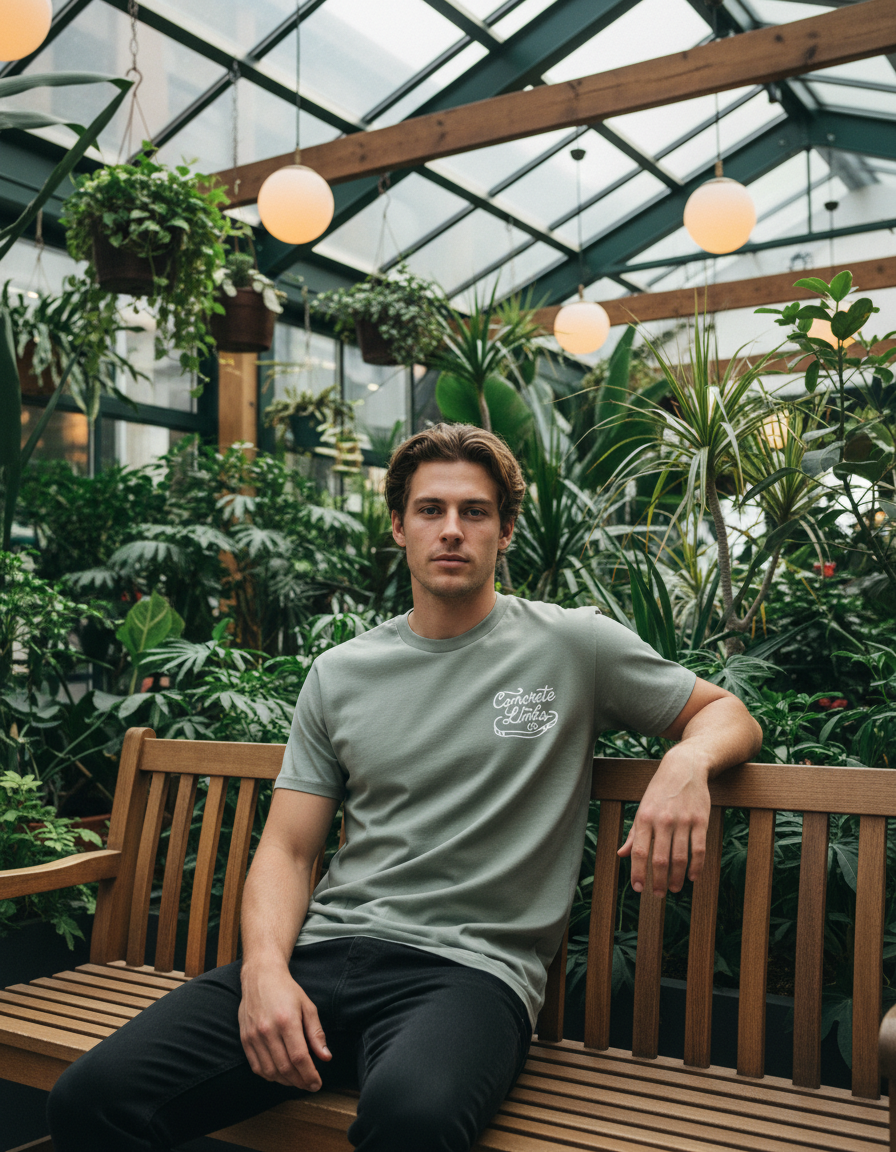 "For The Grind" Pistachio and Ecru Short Sleeve Tee