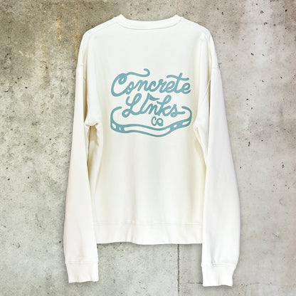 The Concrete Links Co "Classic Logo" Sweatshirt in Ecru & Seafoam