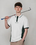 Algarve Polo - Pine Green & White
