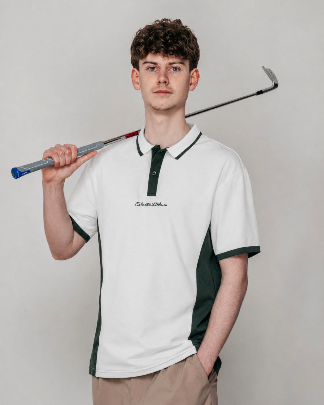 Algarve Polo - Pine Green & White