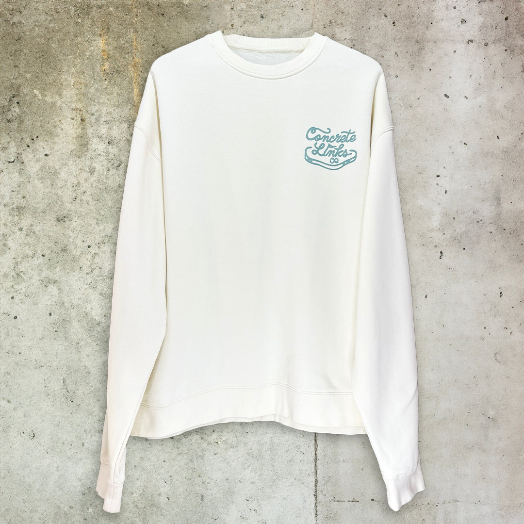 The Concrete Links Co "Classic Logo" Sweatshirt in Ecru & Seafoam