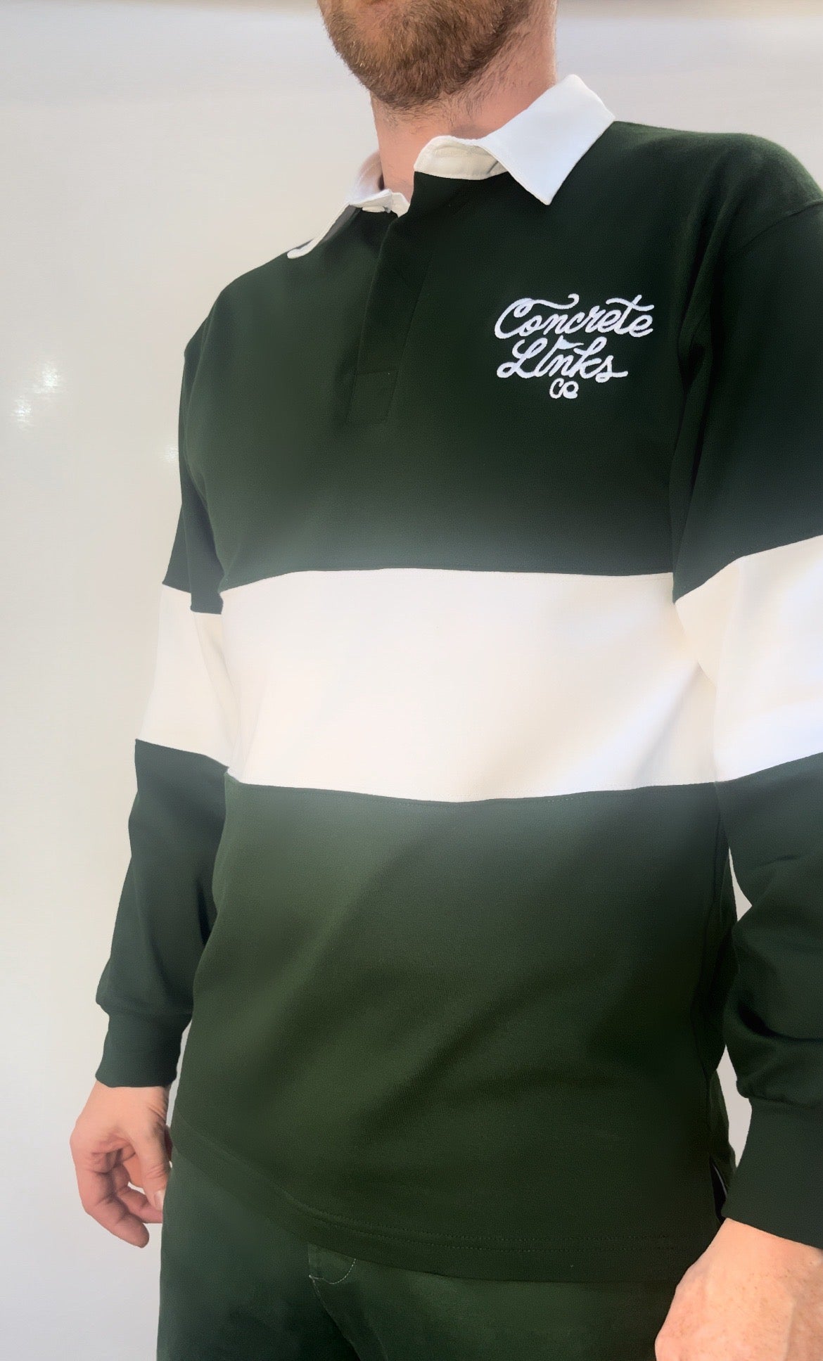 The Concrete Links Co Long Sleeved Rugby-Style Shirt