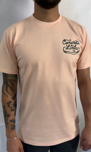 The Concrete Links Co "Classic Logo" tee - light pink & racing green