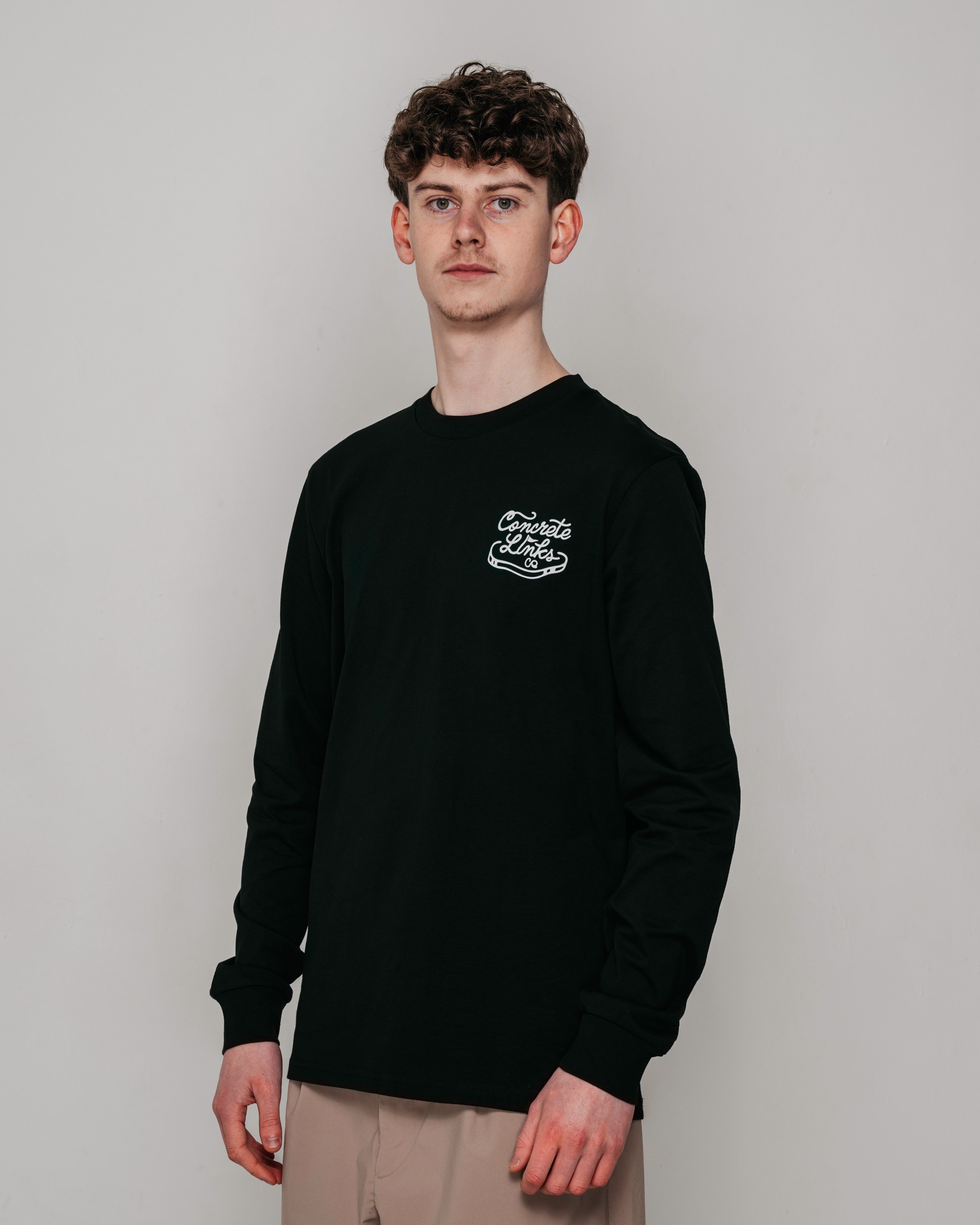 "For The Grind" Pine and Ecru Long Sleeve Tee