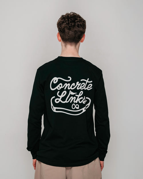 "For The Grind" Pine and Ecru Long Sleeve Tee