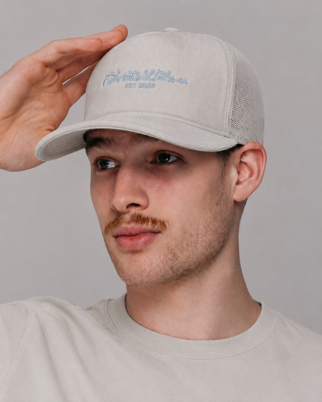 Cream Cord Trucker Cap
