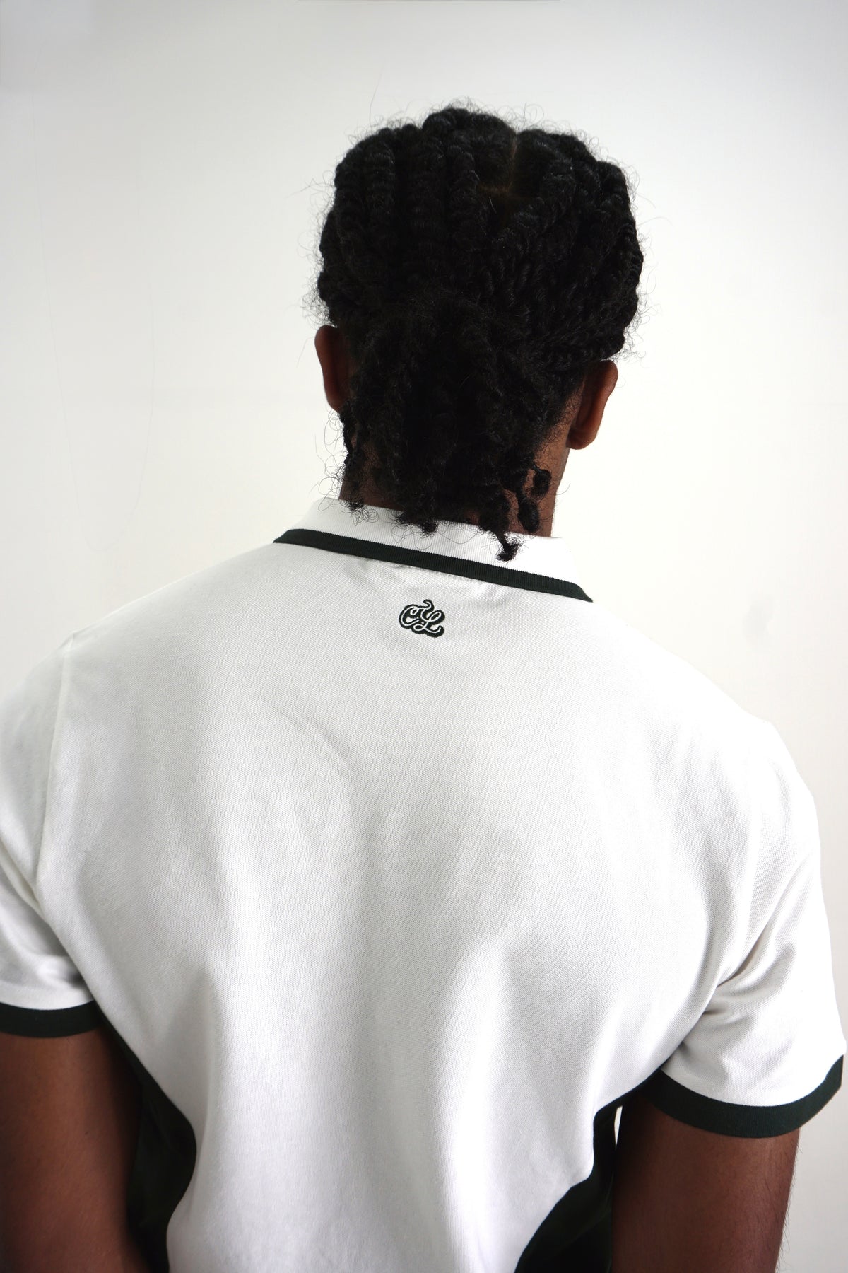 Pique Polo - Pine Green & White