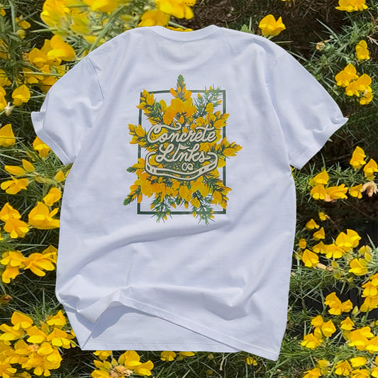 'Flowering Gorse' By Concrete Links Co,  Tee.