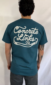 The Concrete Links Co "Classic Logo" Tee - Atlantic & Sand.