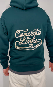 The Concrete Links Co Range Hoodie Pine & Champagne.