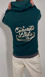 The Concrete Links Co Range Hoodie Pine & Champagne.