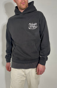 The Concrete Links 'Range' Oversized Hoodie - Faded black & Pearl.
