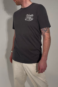 The Concrete Links Co 'Classic Logo' Tee - Faded Black & Cream.