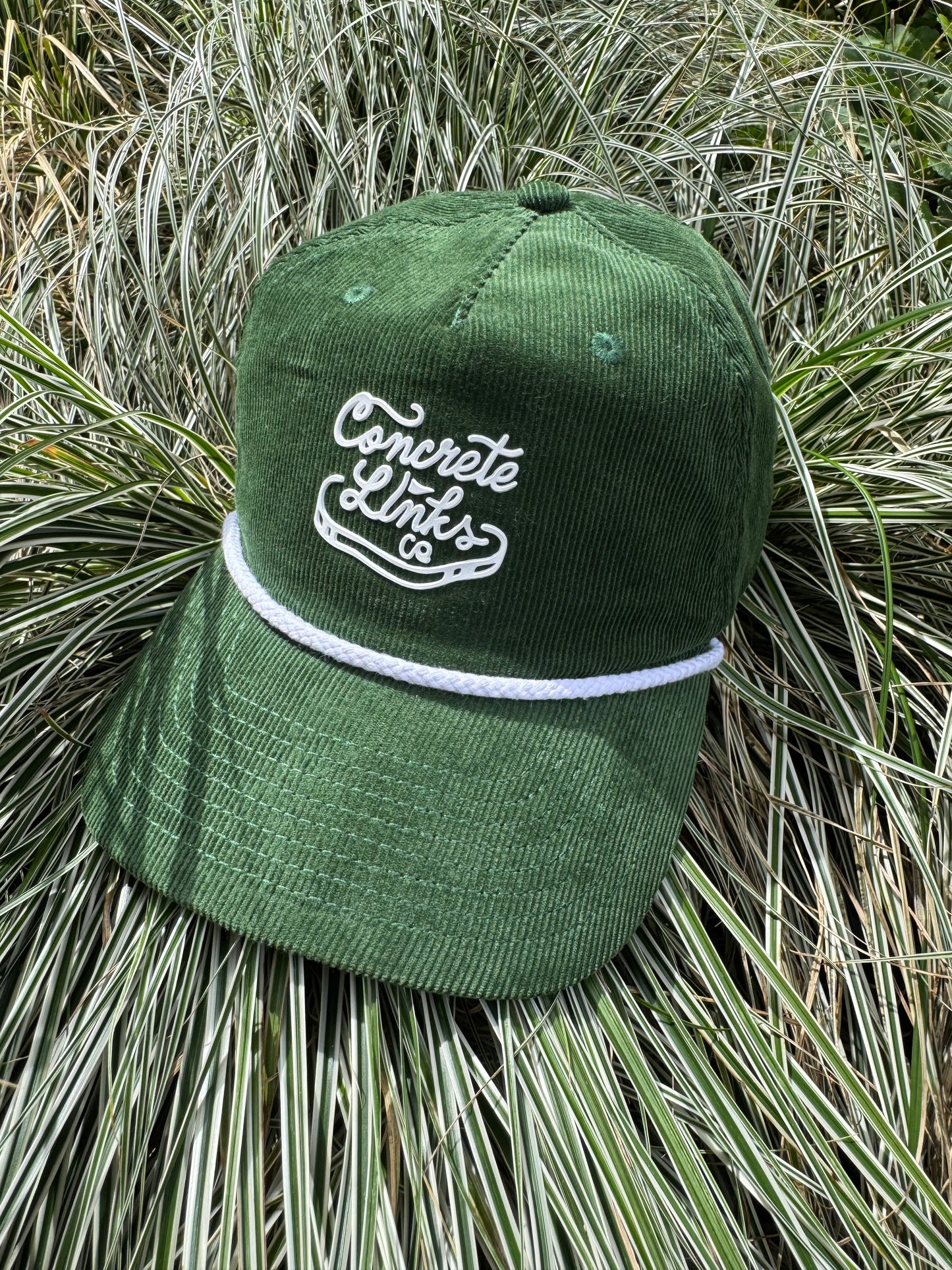 The Concrete Links Co - 'Classics' Soft Corded Baseball Rope Cap - Green & White