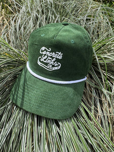 The Concrete Links Co - 'Classics' Soft Corded Baseball Rope Cap - Green & White