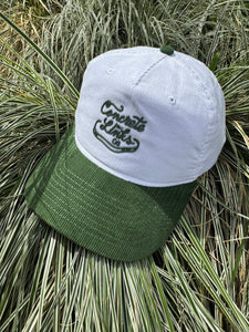The Concrete Links Co,' Classics' Soft Corded Baseball Cap - White & Green