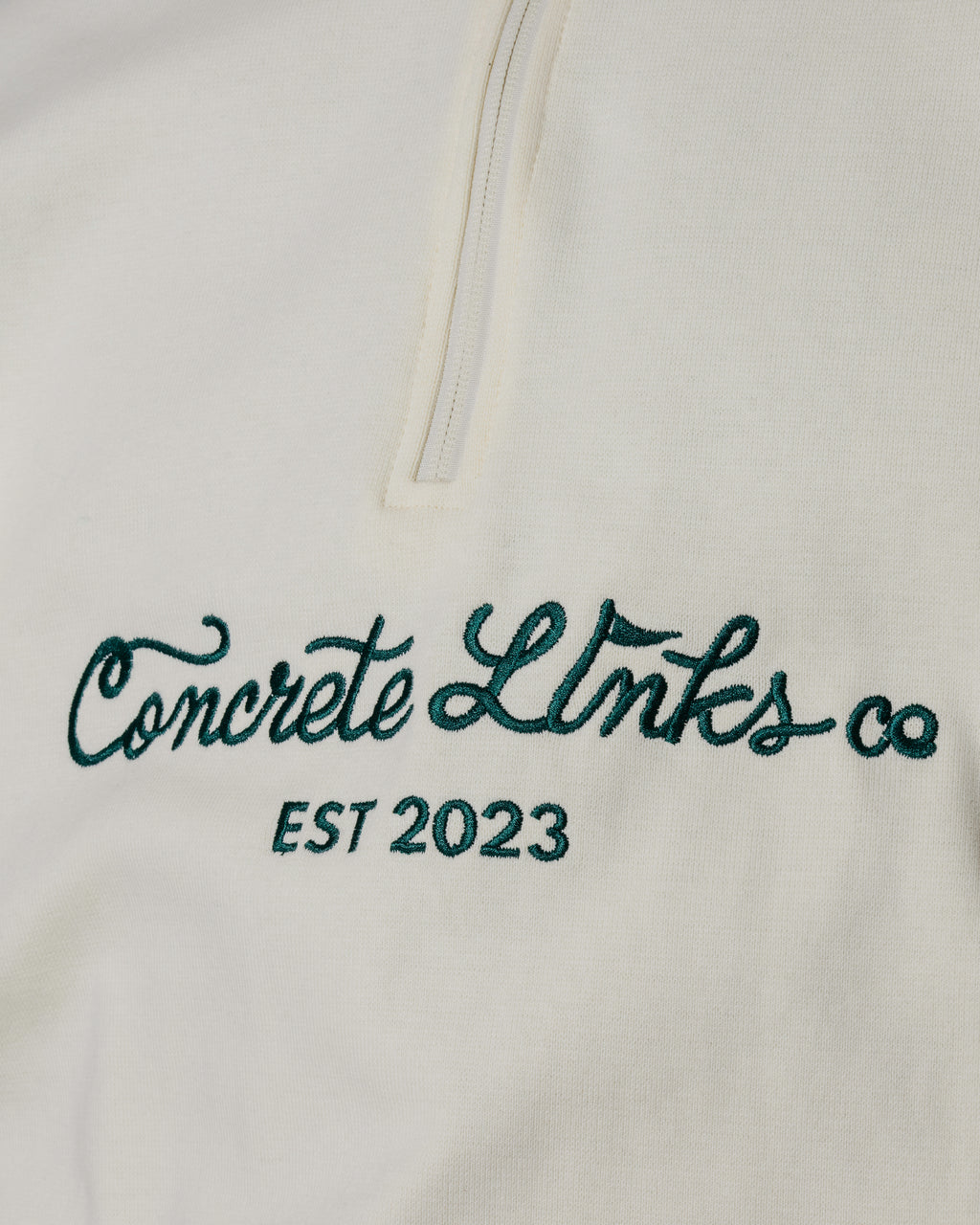 "For The Grind" 1/4 Zip Ecru and Pistachio