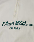 "For The Grind" 1/4 Zip Ecru and Pistachio