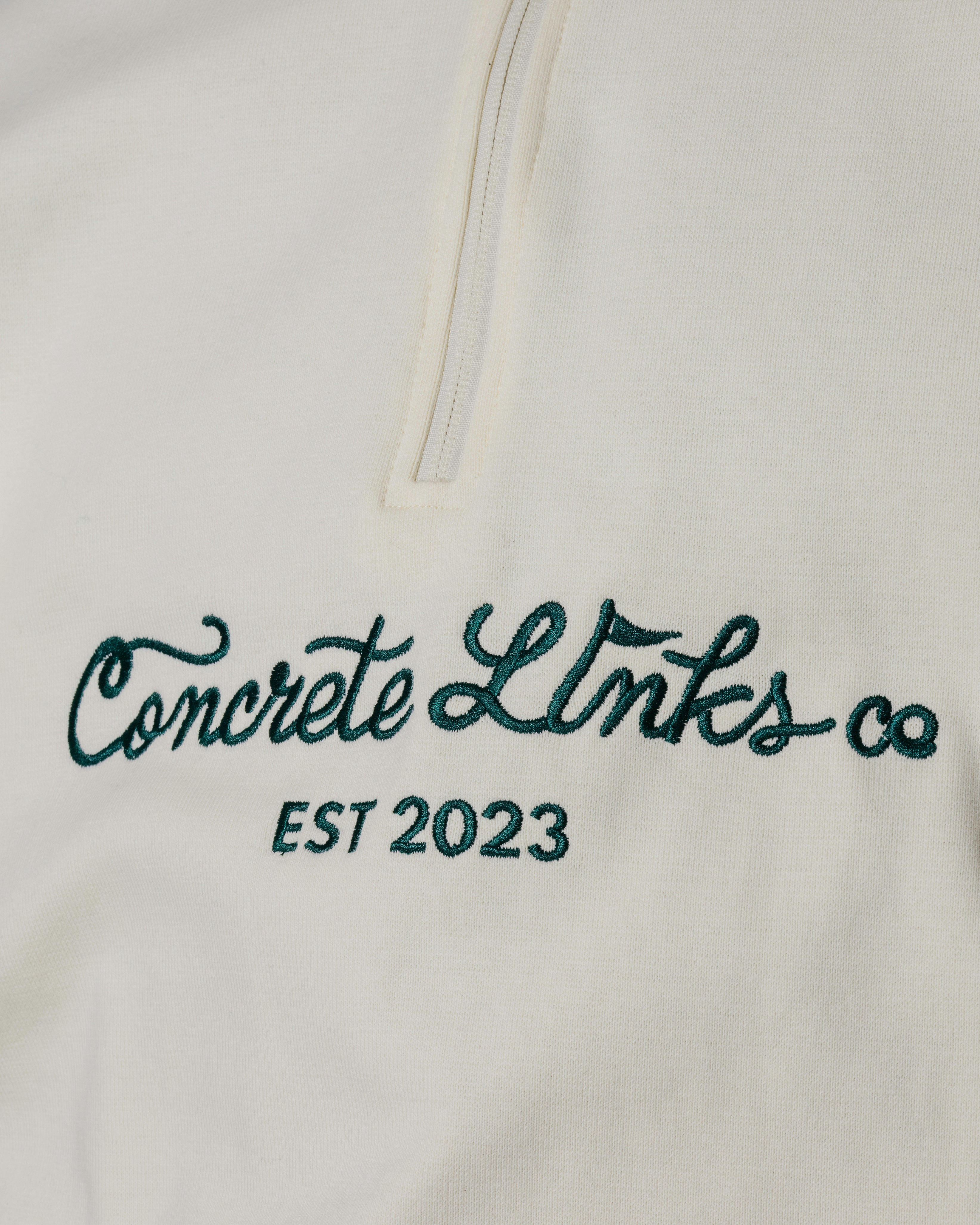 "For The Grind" 1/4 Zip Ecru and Pistachio