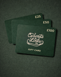 Three green gift cards with different values and 'Concrete Links Co' branding on a dark gray background.