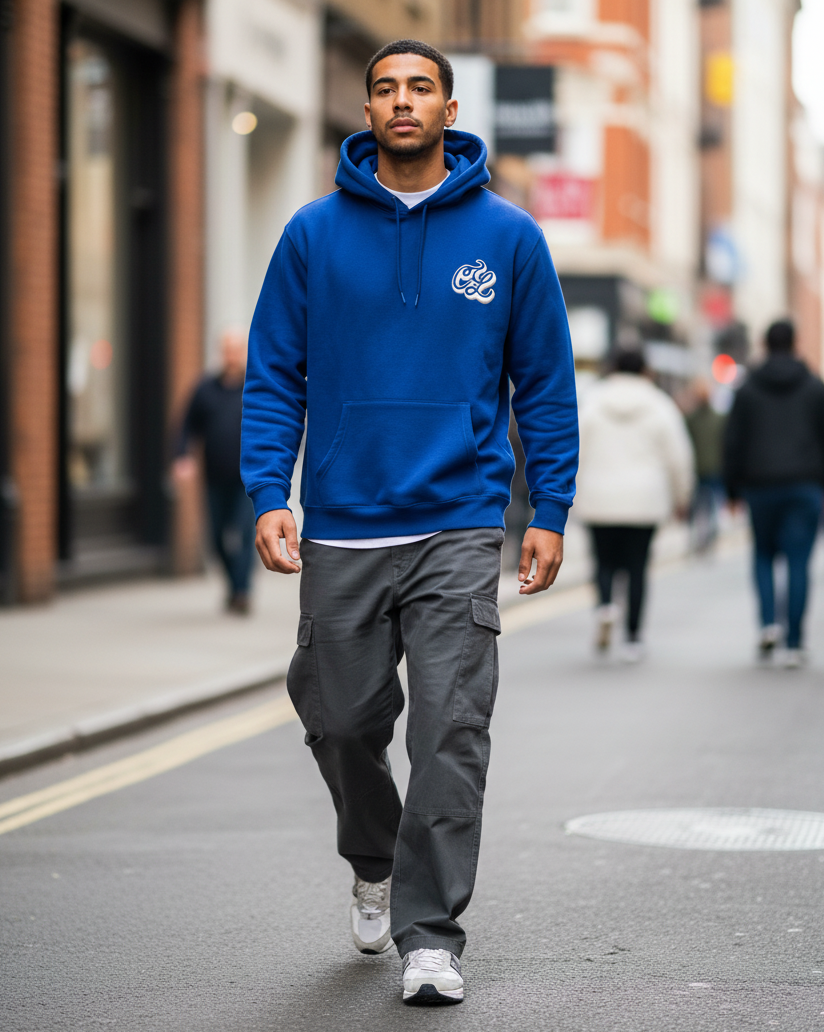 "For The Grind" Royal Blue Hoodie