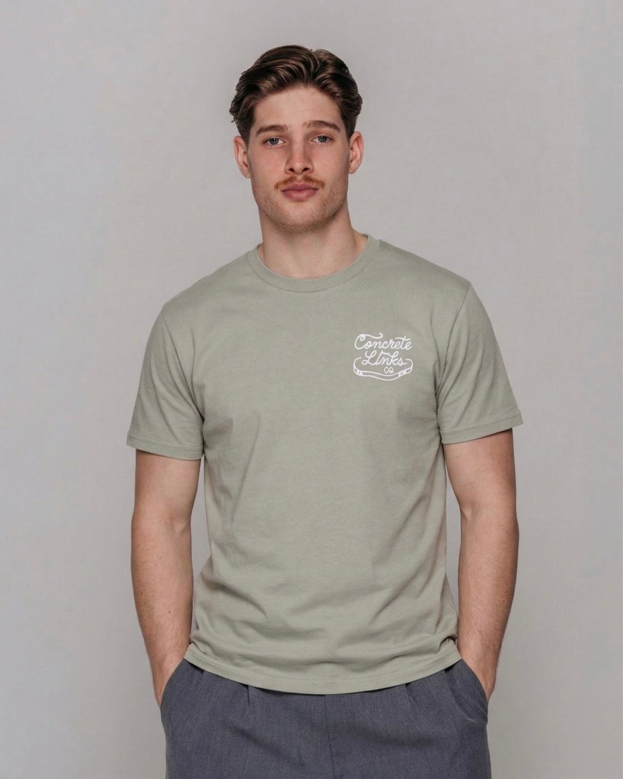 "For The Grind" Pistachio and Ecru Short Sleeve Tee