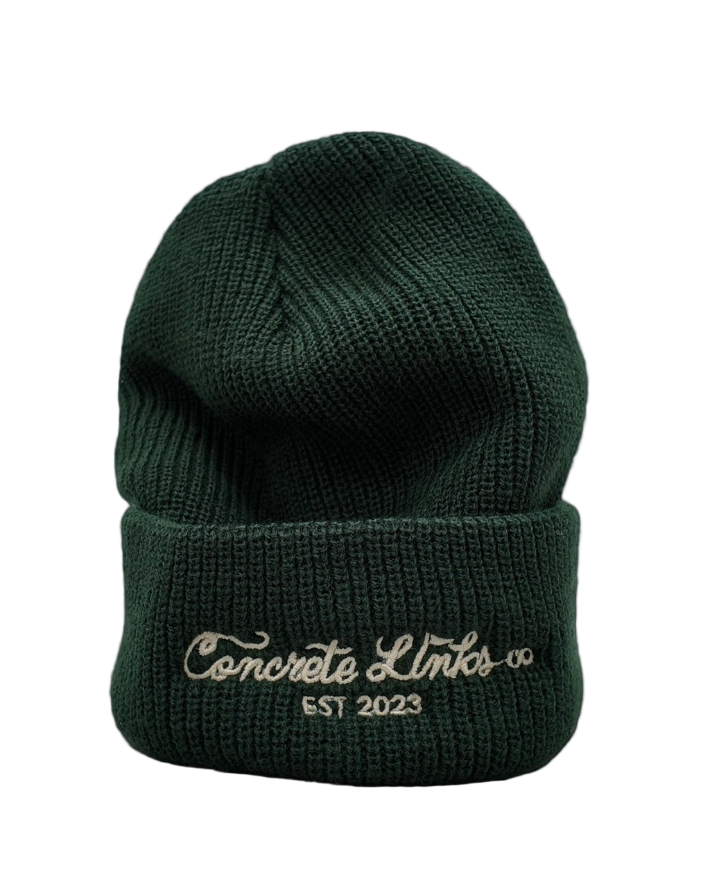 "For The Grind" Cable Knit Beanie in Pine & Champagne