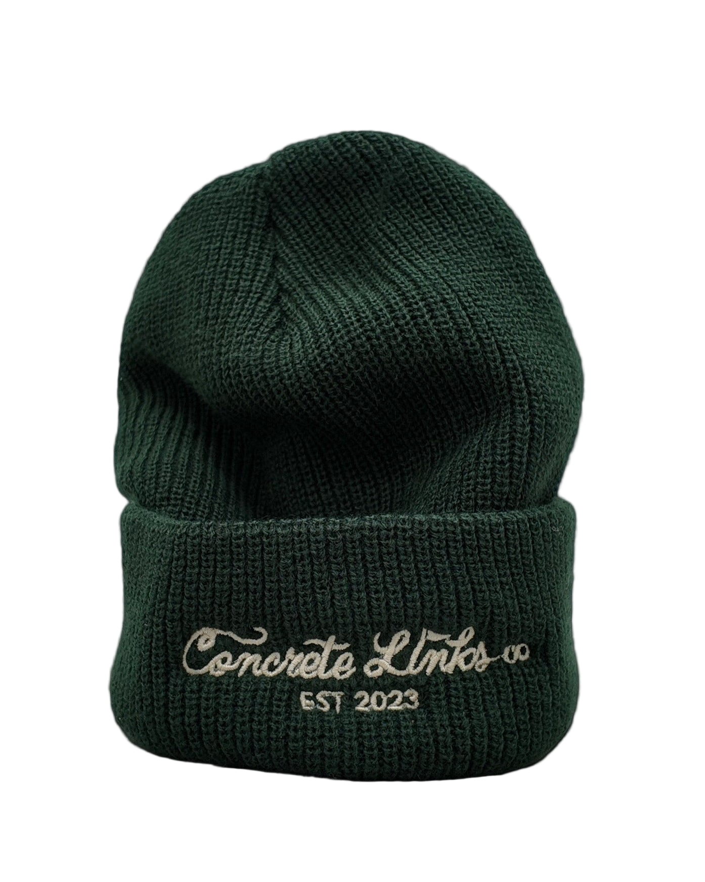 "For The Grind" Cable Knit Beanie in Pine & Champagne
